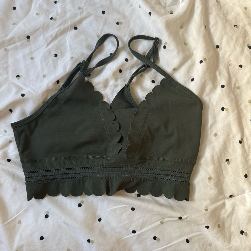 Free People Green Seamless Bralette Intimates & Sleepwear